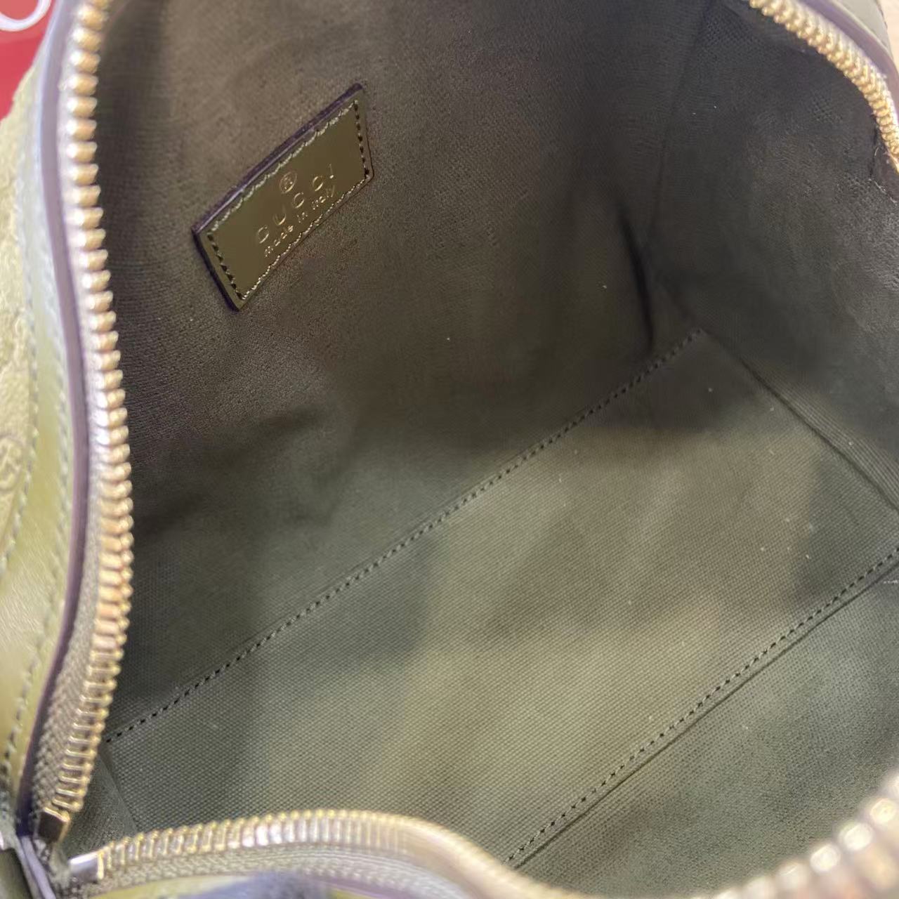 Bagsaaa Gvc*1 Mini GG handbag 859975 green suede - 20cm