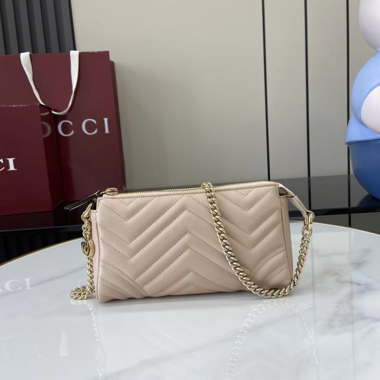 Bagsaaa Gvc*1 GG Marmont small shoulder bag 847589 light pink - 20cm