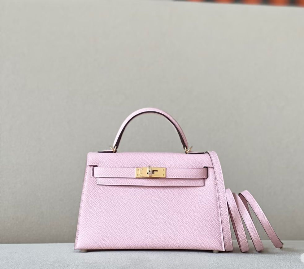 Bagsaaa H**me5 Mini Kelly 19cm Powder Pink