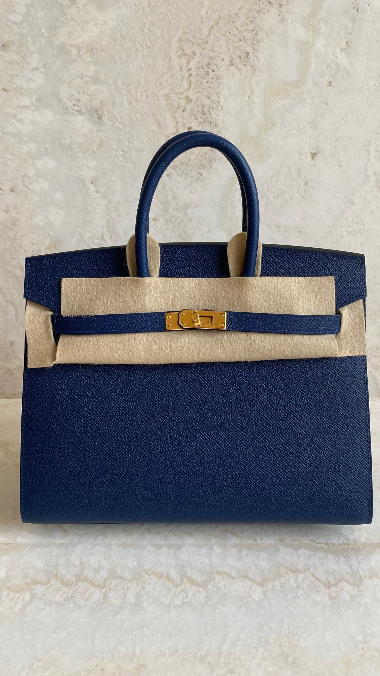 Bagsaaa H**me5 Birkin 25 Blue Epsom With Gold Hardware