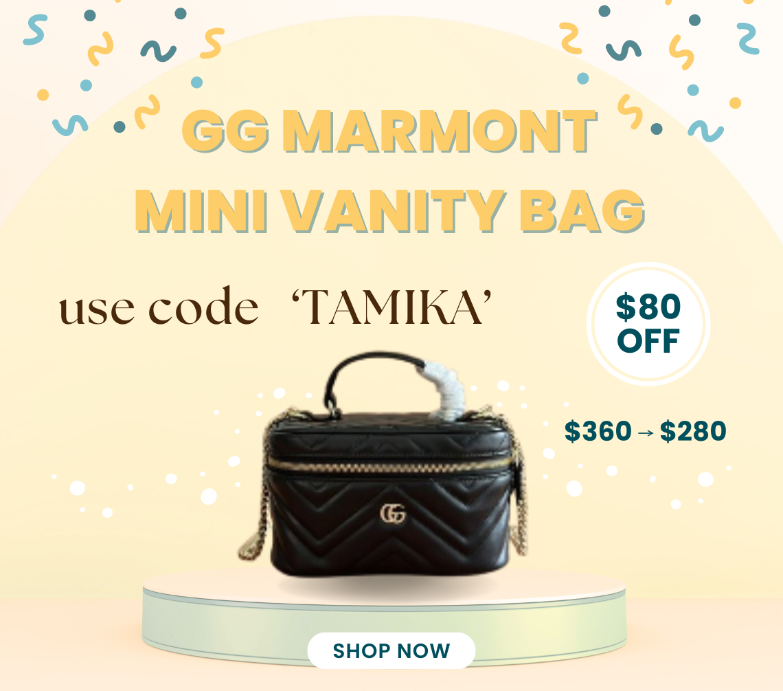 Bagsaaa Gvc*1 GG Marmont mini vanity bag 837454 black - 19cm