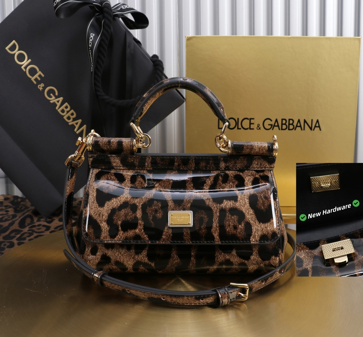 Bagsaaa Dolce & Gabbana x Kim Small Sicily top-handle bag in leopard-print - 18cm