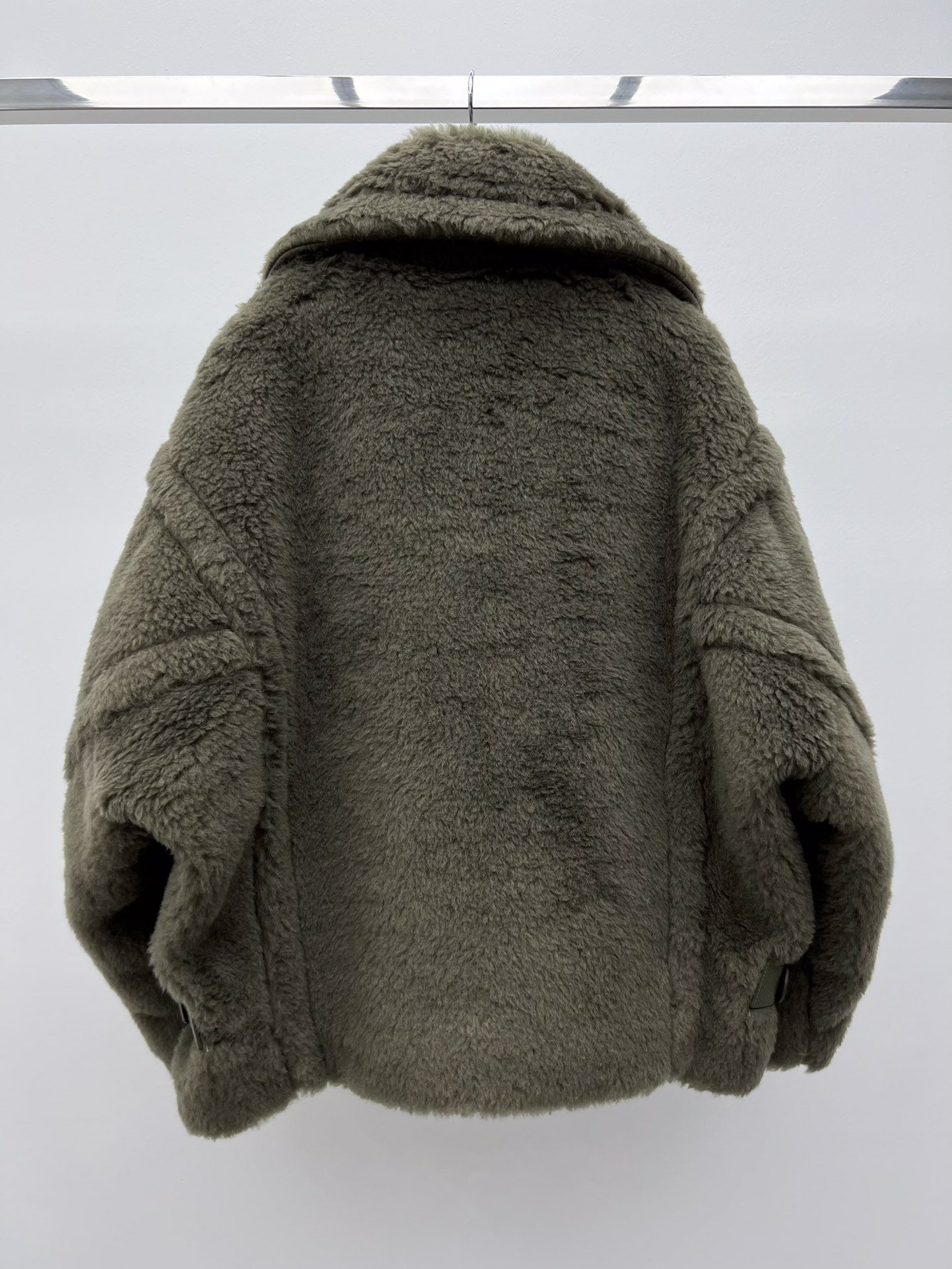 Bagsaaa Max Mara Teddy Bear Icon coat in green alpaca and wool-blend fabric