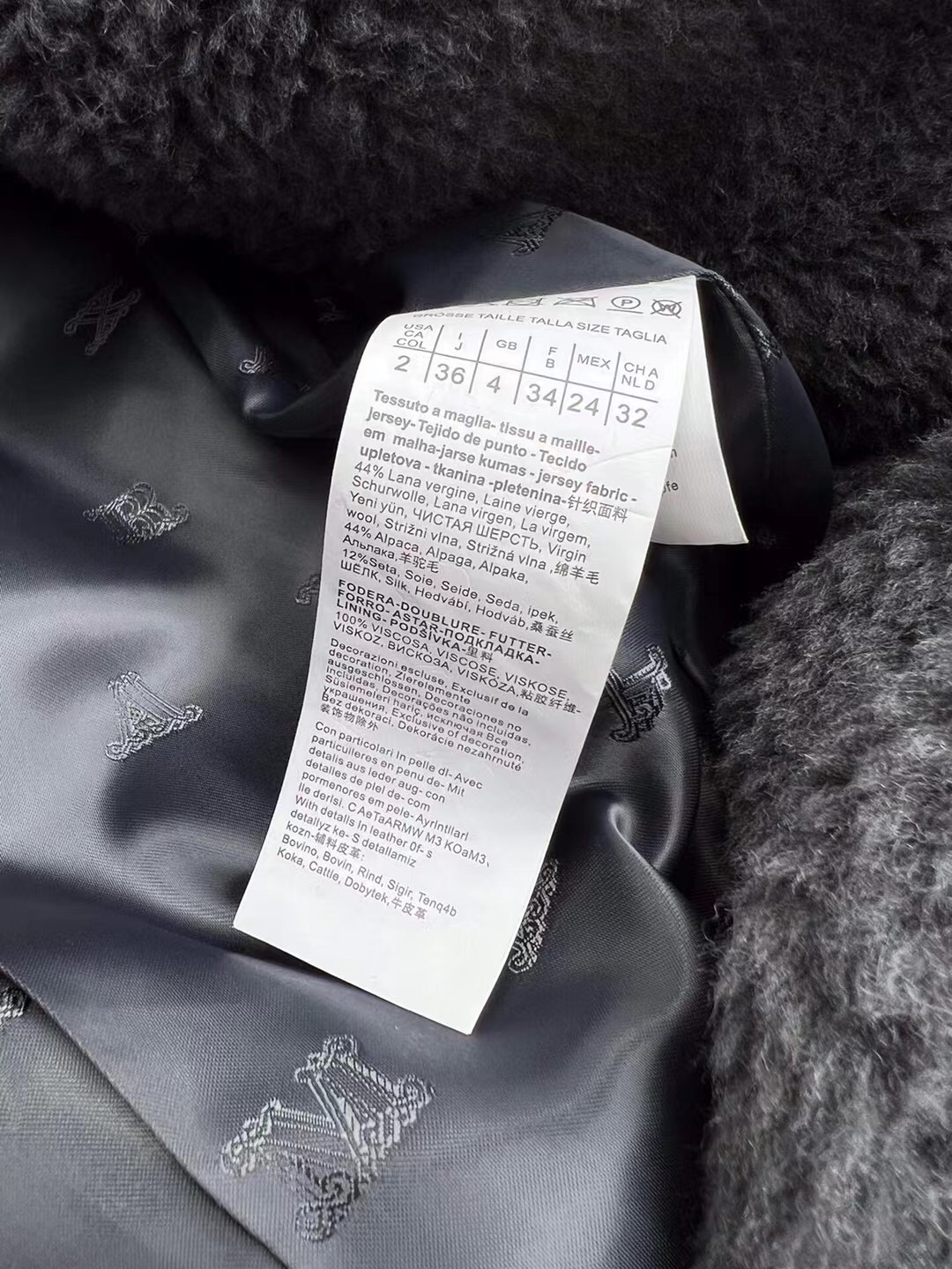 Bagsaaa Max Mara Teddy Bear Icon coat in gray alpaca and wool-blend fabric