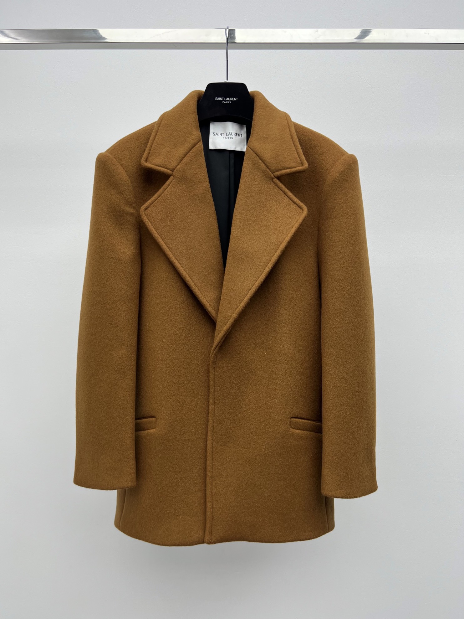 Bagsaaa Y51 Sa1nt Lau*nt coat in camel wool