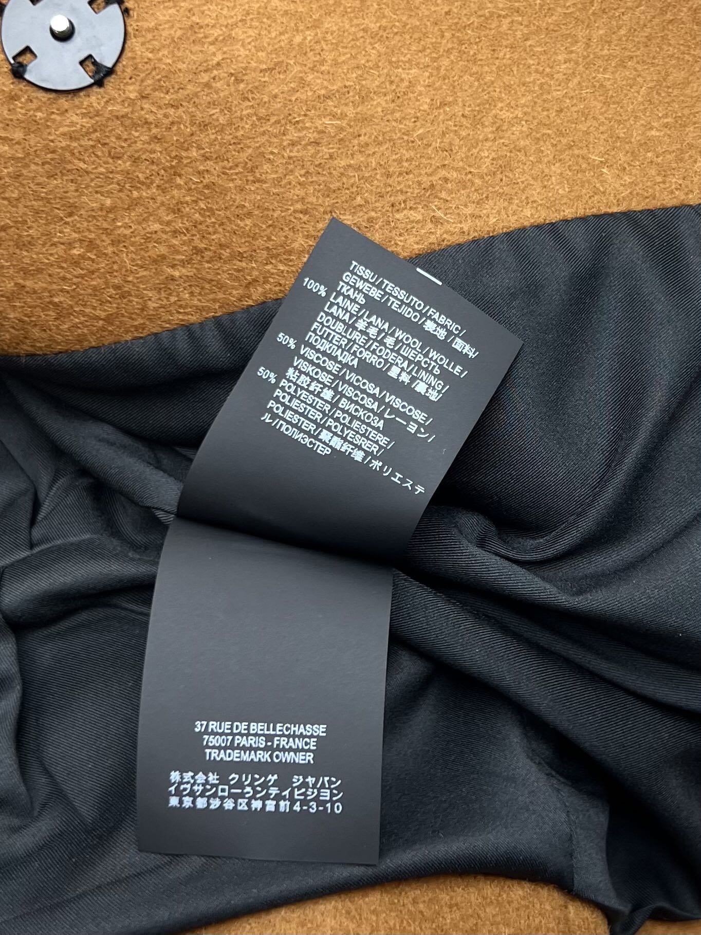 Bagsaaa Y51 Sa1nt Lau*nt coat in camel wool