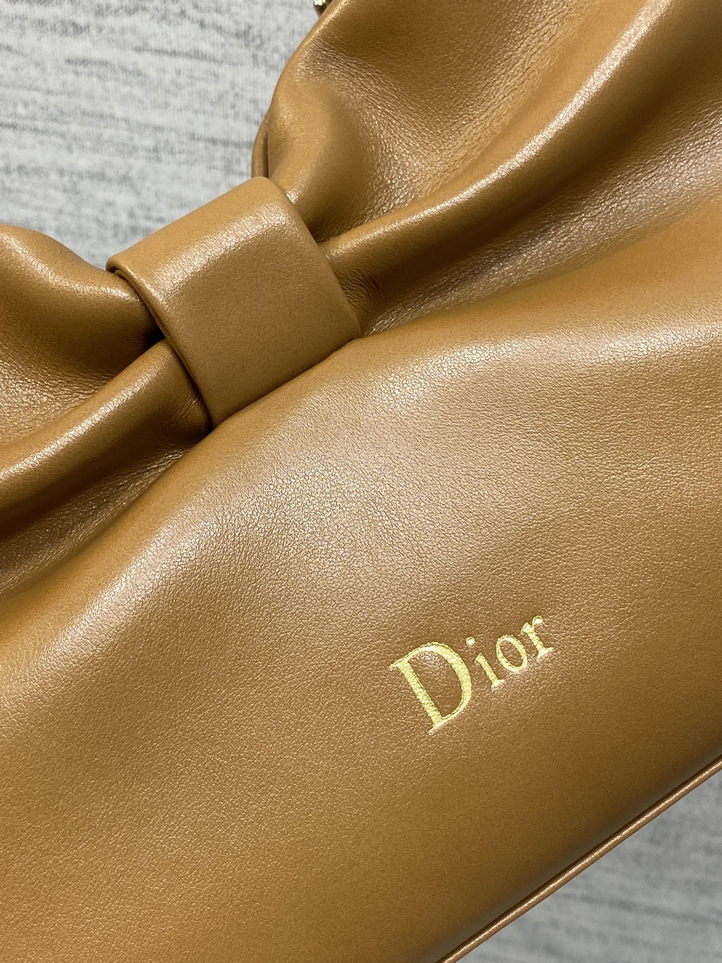 Bagsaaa Small D10r Bow Bag Brown Lambskin - 26cm