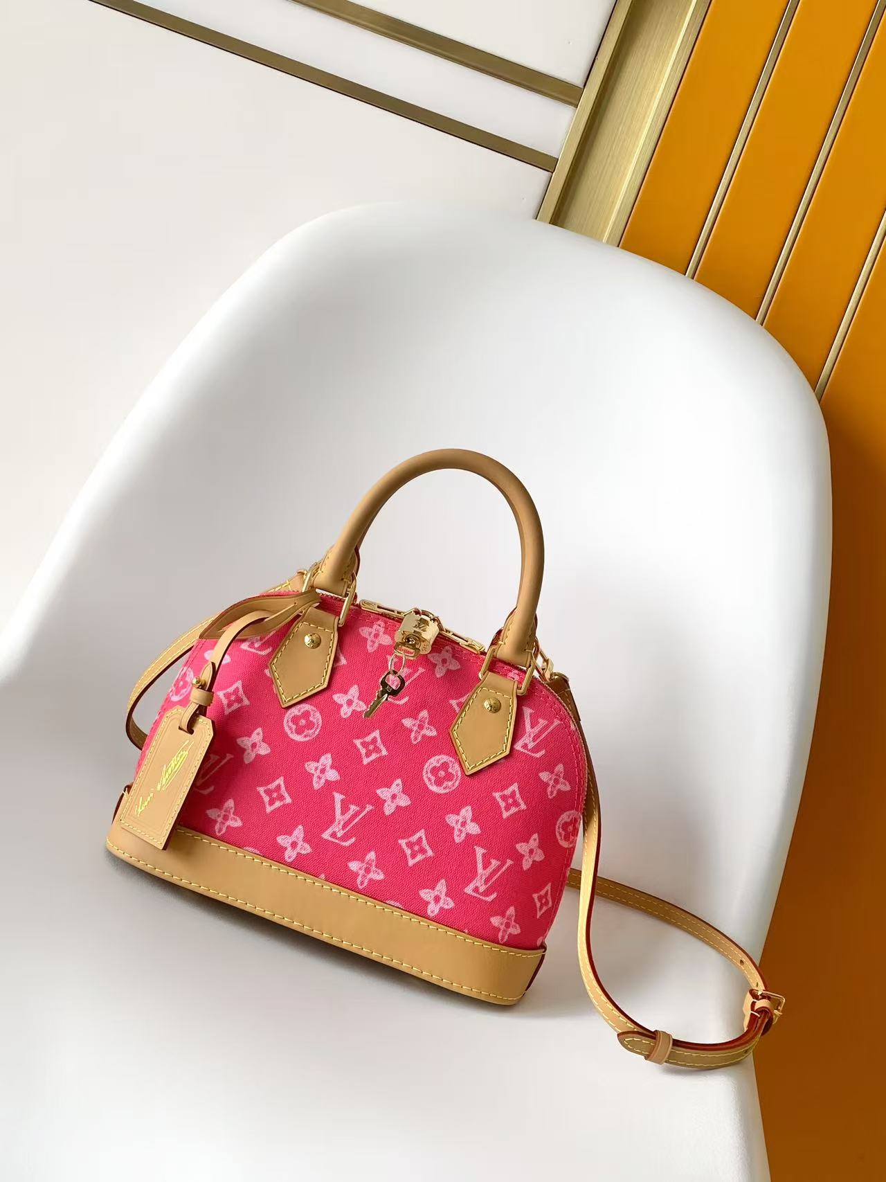 Bagsaaa LV M28272 Alma BB Monogram Origine Rose Ruban - 23.5cm