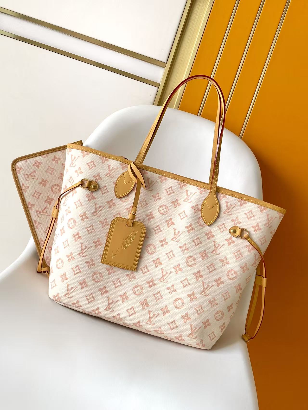 Bagsaaa LV M27521 Neverfull MM Monogram Origine Lin - 31cm