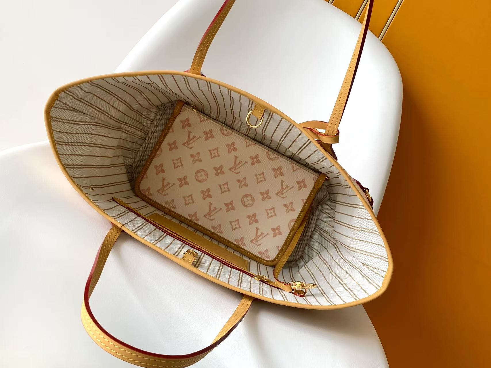 Bagsaaa LV M27521 Neverfull MM Monogram Origine Lin - 31cm