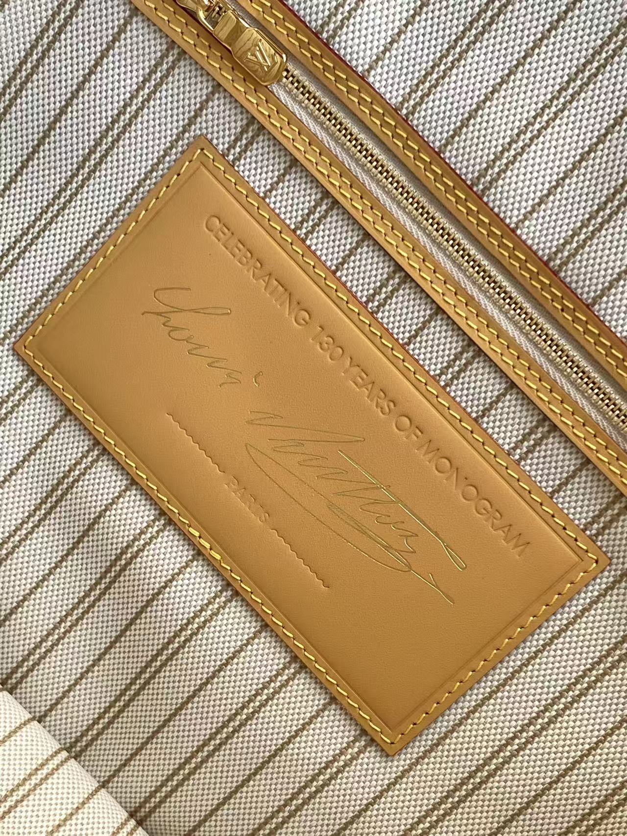 Bagsaaa LV M27521 Neverfull MM Monogram Origine Lin - 31cm