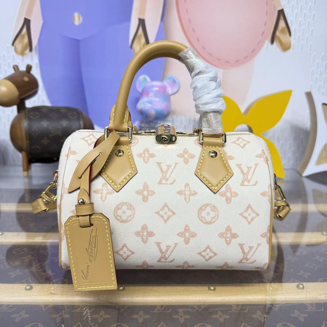Bagsaaa LV M27951 Speedy Bandoulière 20 Monogram Origine Lin - 20.5cm