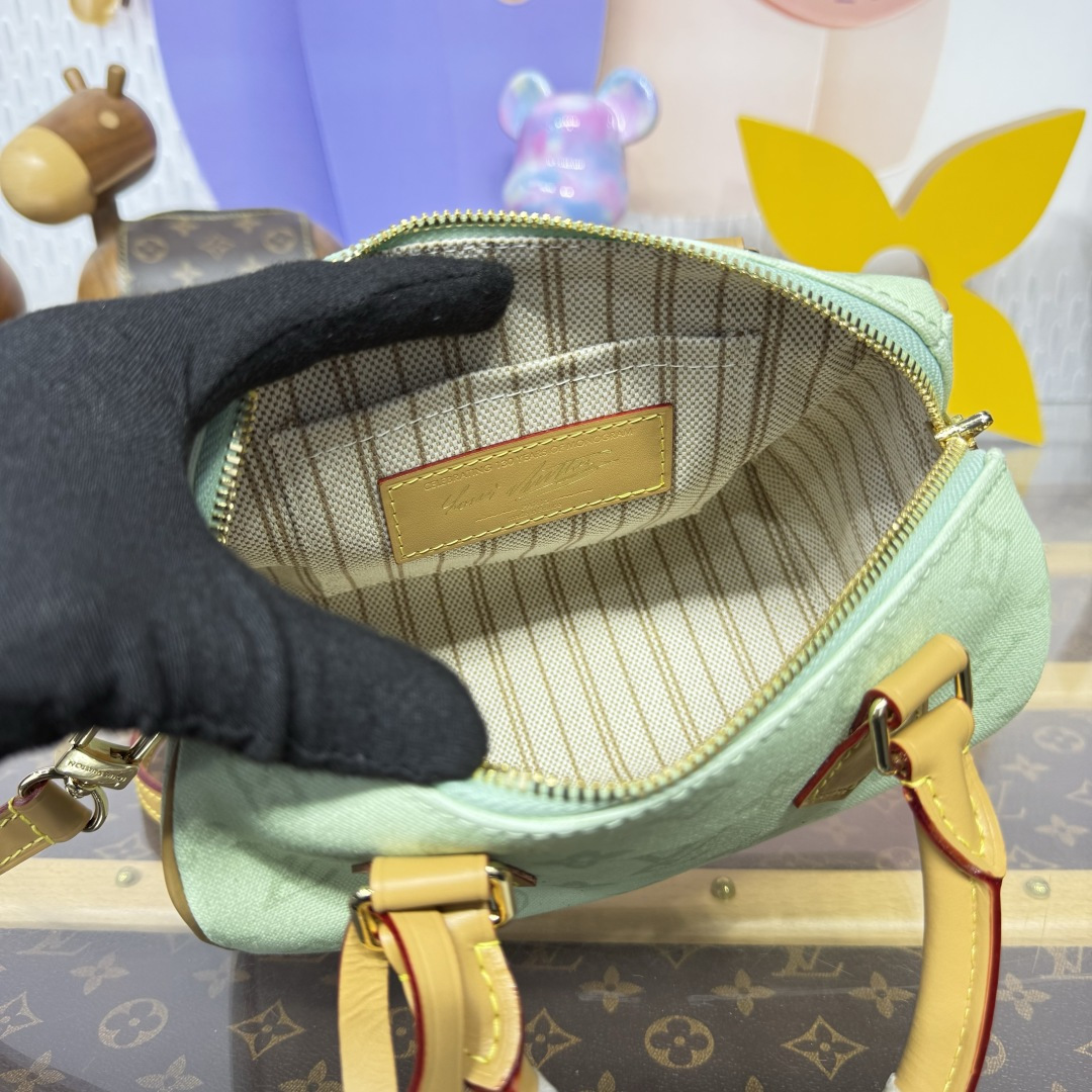 Bagsaaa LV M27530 Speedy Bandoulière 20 Monogram Origine Vert Asnière - 20.5cm