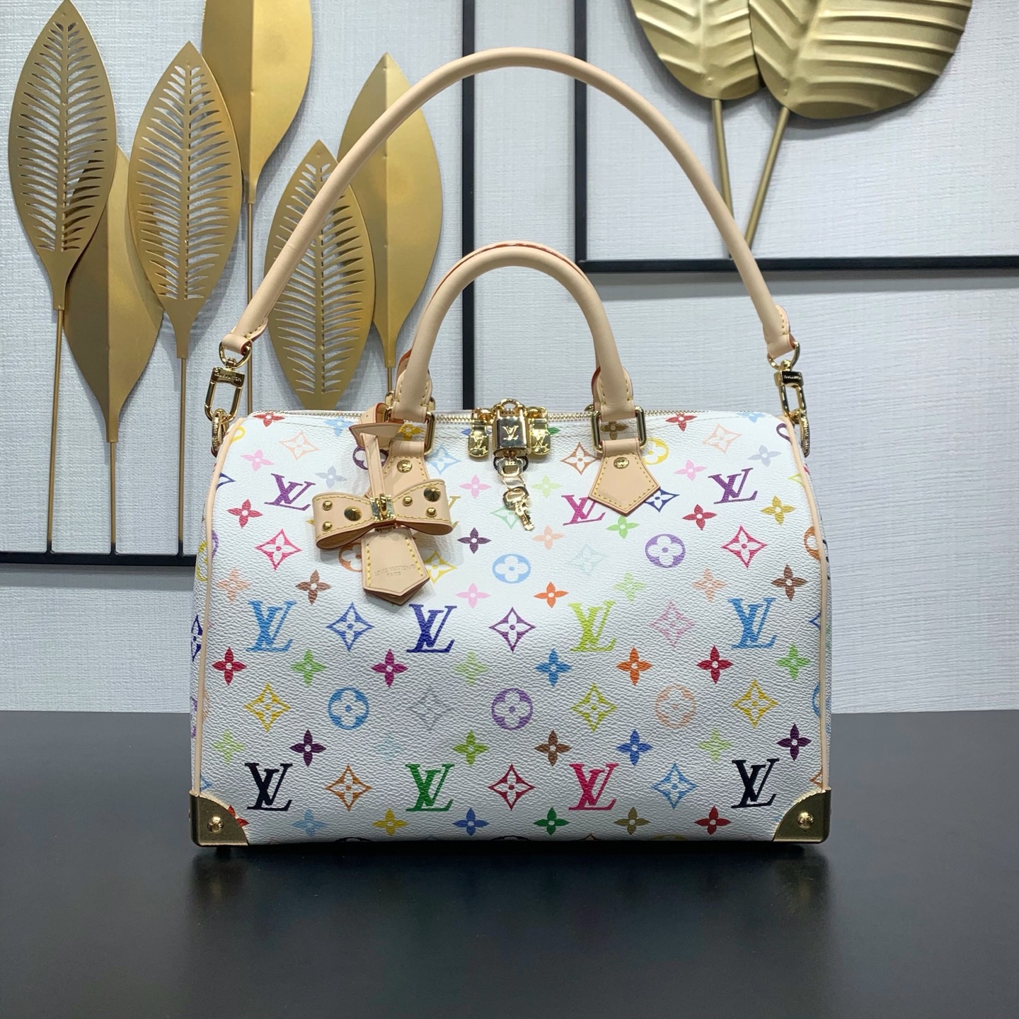 Bagsaaa M27789 LV x TM Speedy Soft 30 Multicolor/White - 30cm