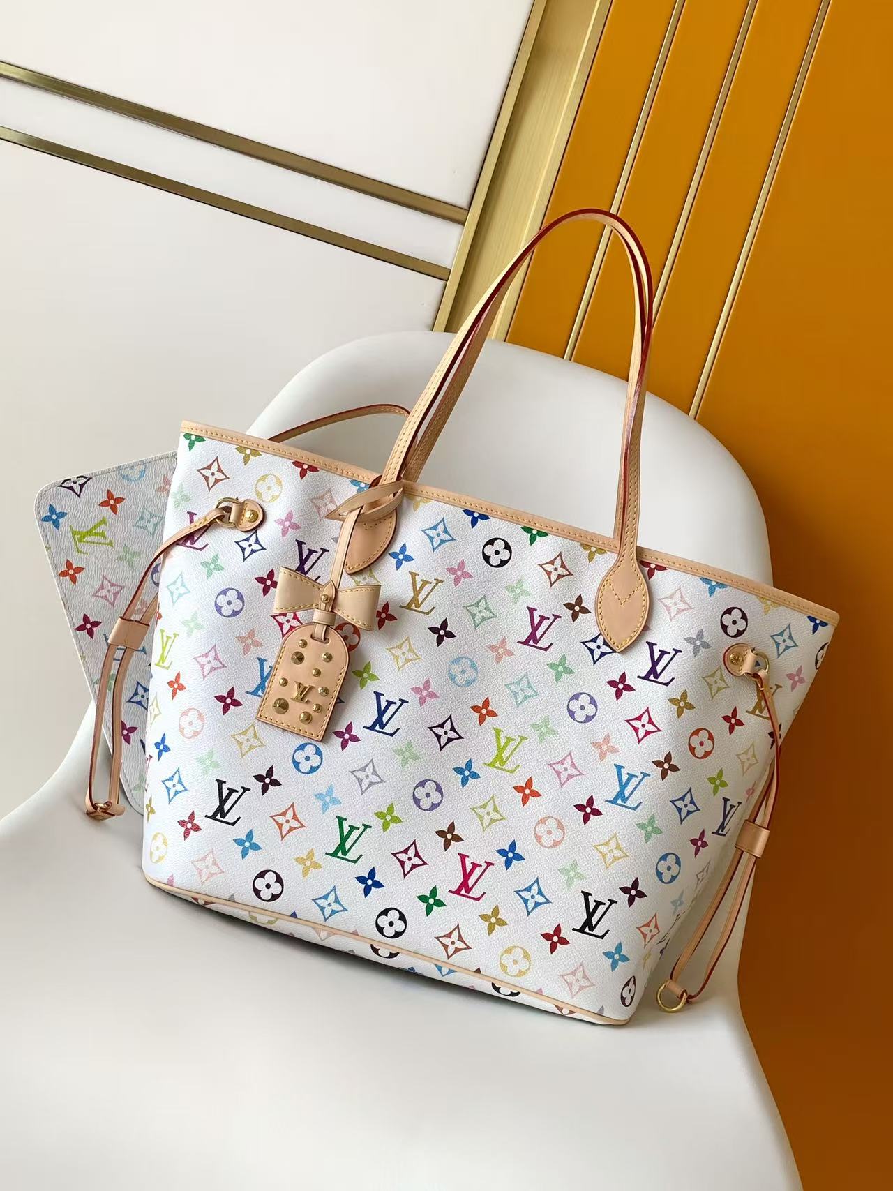 Bagsaaa M27787 LV x TM Neverfull MM Multicolor/White - 31cm