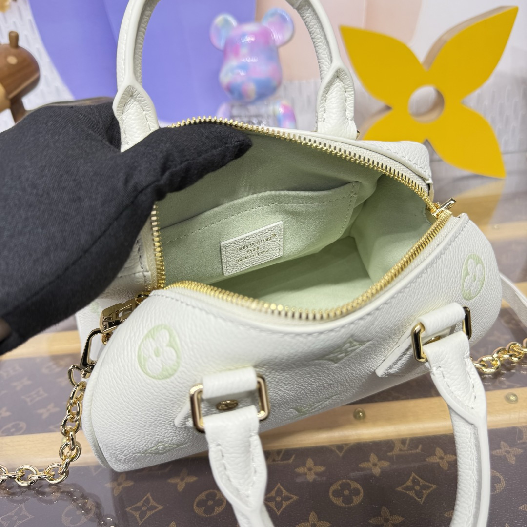 Bagsaaa LV M27572 Speedy Bandoulière 20 Milky White/Green - 20.5cm