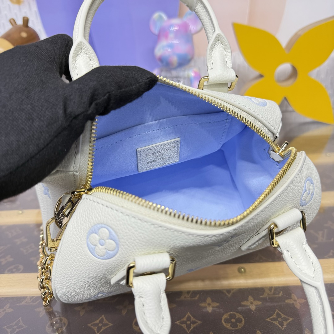 Bagsaaa LV M28314 Speedy Bandoulière 20 Milky White/Blue - 20.5cm