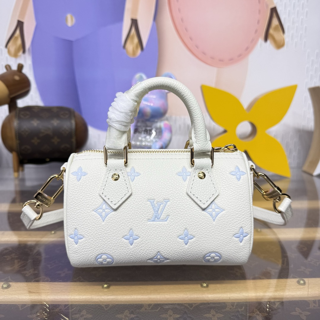 Bagsaaa LV M27702 Nano Speedy Milky White/Blue - 16cm