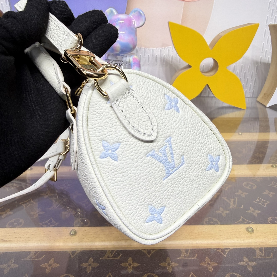Bagsaaa LV M27702 Nano Speedy Milky White/Blue - 16cm