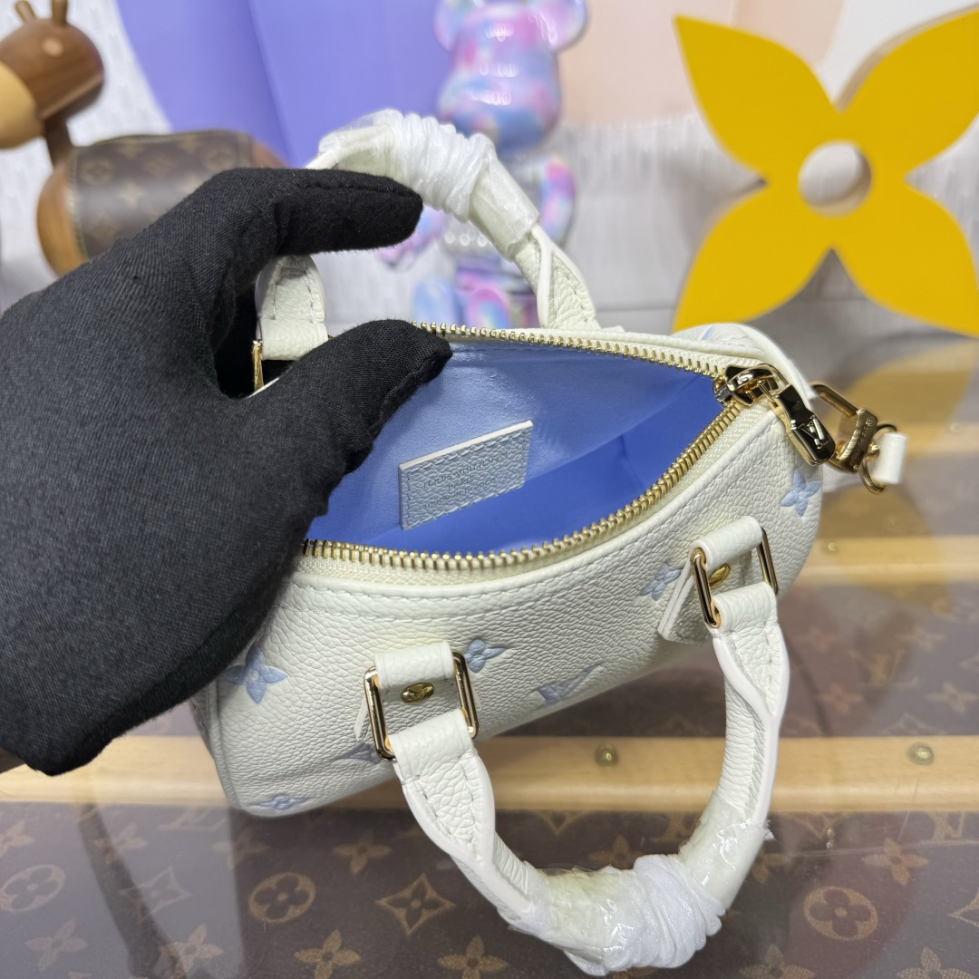 Bagsaaa LV M27702 Nano Speedy Milky White/Blue - 16cm
