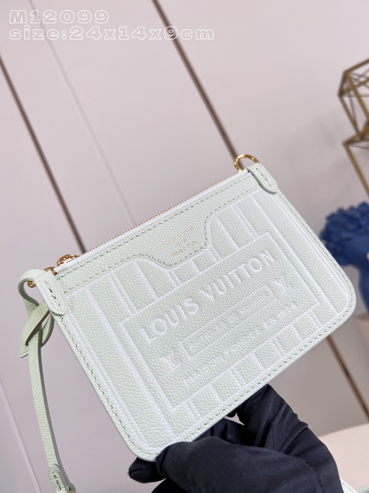 Bagsaaa LV M28236 Neverfull Bandoulière Inside Out BB Monogram Celadon - 26.5cm
