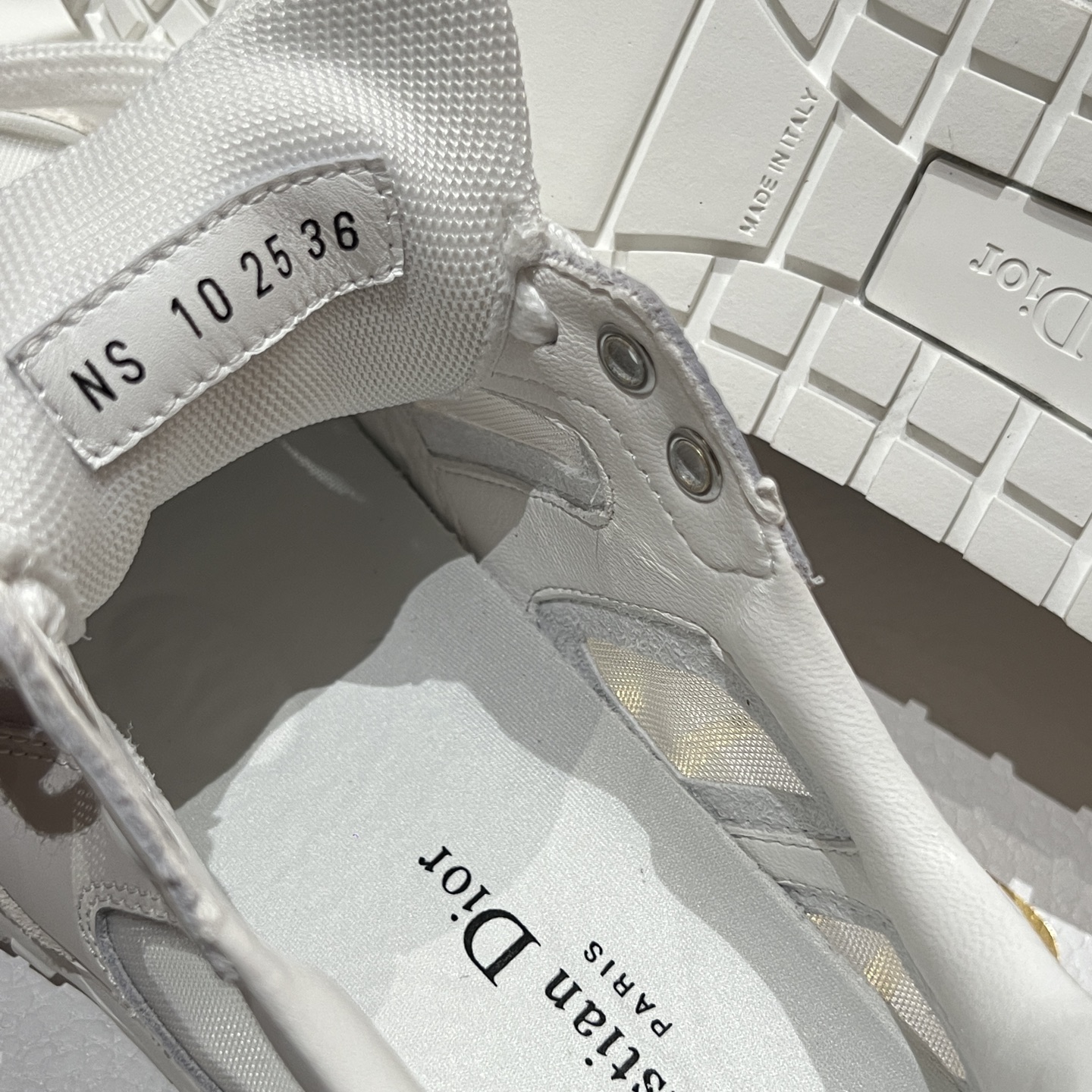 Bagsaaa D10r Tech Sneaker Rope White Suede Calfskin and Transparent Mesh
