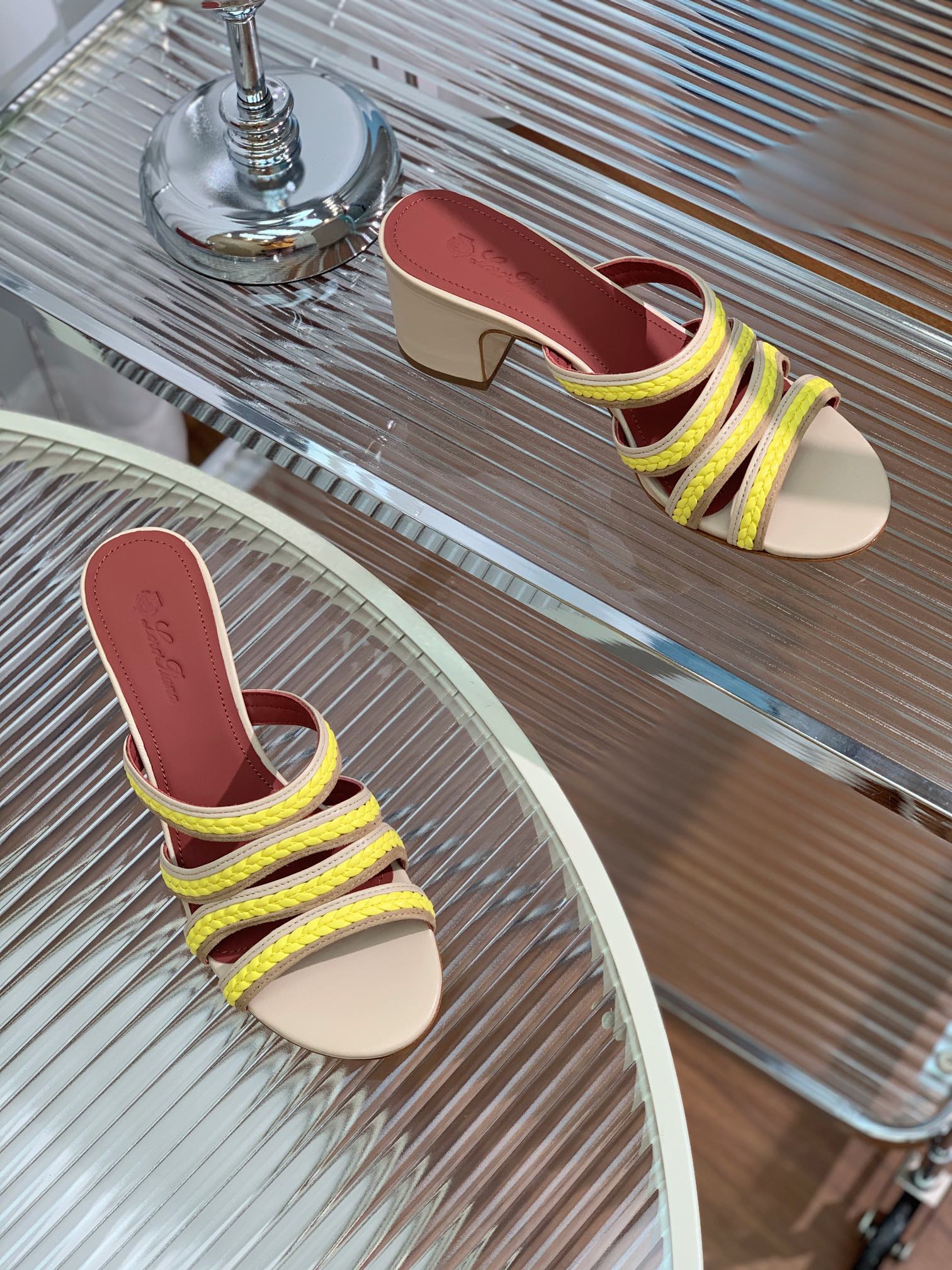 Bagsaaa L0r0 P1ana Summer Charms sandals in yellow