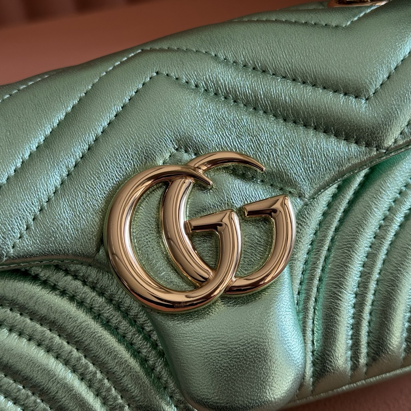 Bagsaaa Gvc*1 GG Marmont small shoulder bag 837280 pale green - 22cm