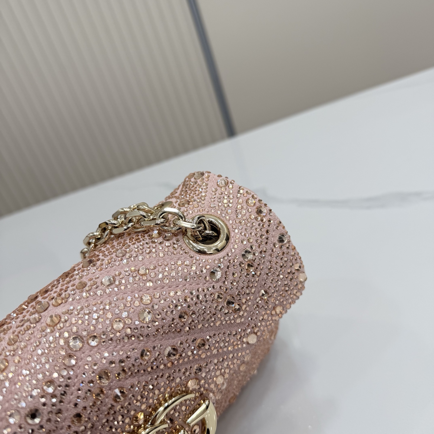 Bagsaaa Gvc*1 GG Marmont crystals small shoulder bag 837280 pink - 22cm