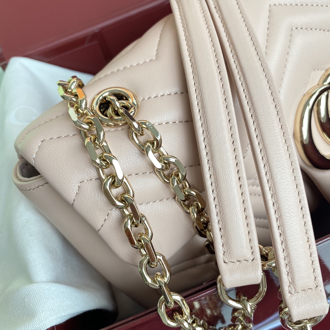 Bagsaaa Gvc*1 GG Marmont medium shoulder bag 837267 light pink - 26cm