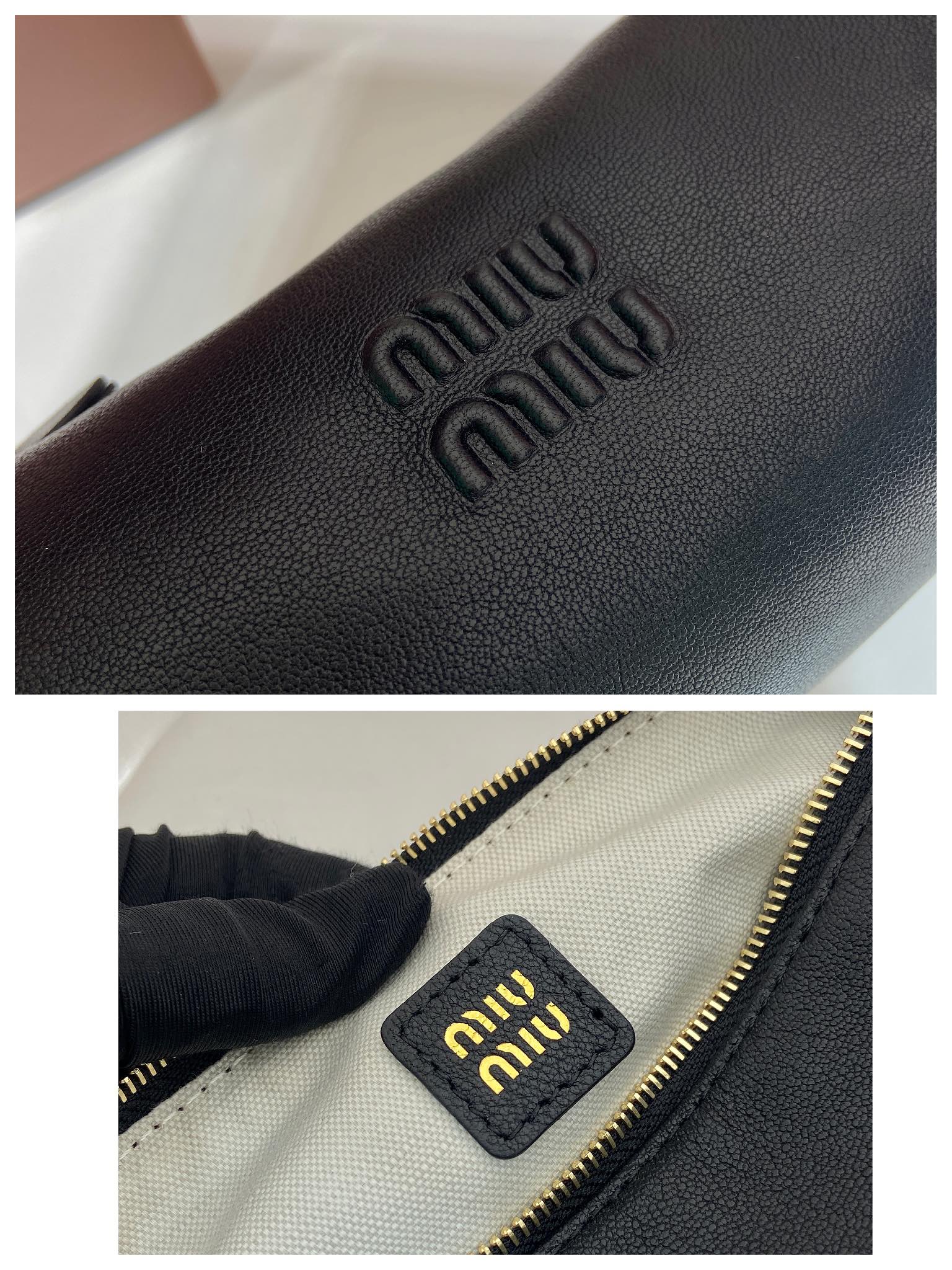 Bagsaaa Miu Miu Suede pouch 5NE851 black - 22cm