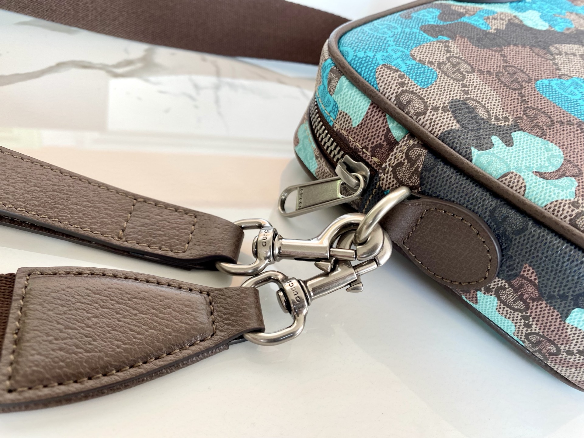 Bagsaaa Gvc*1 Ophidia small crossbody bag 839155 blue GG fabric - 24cm