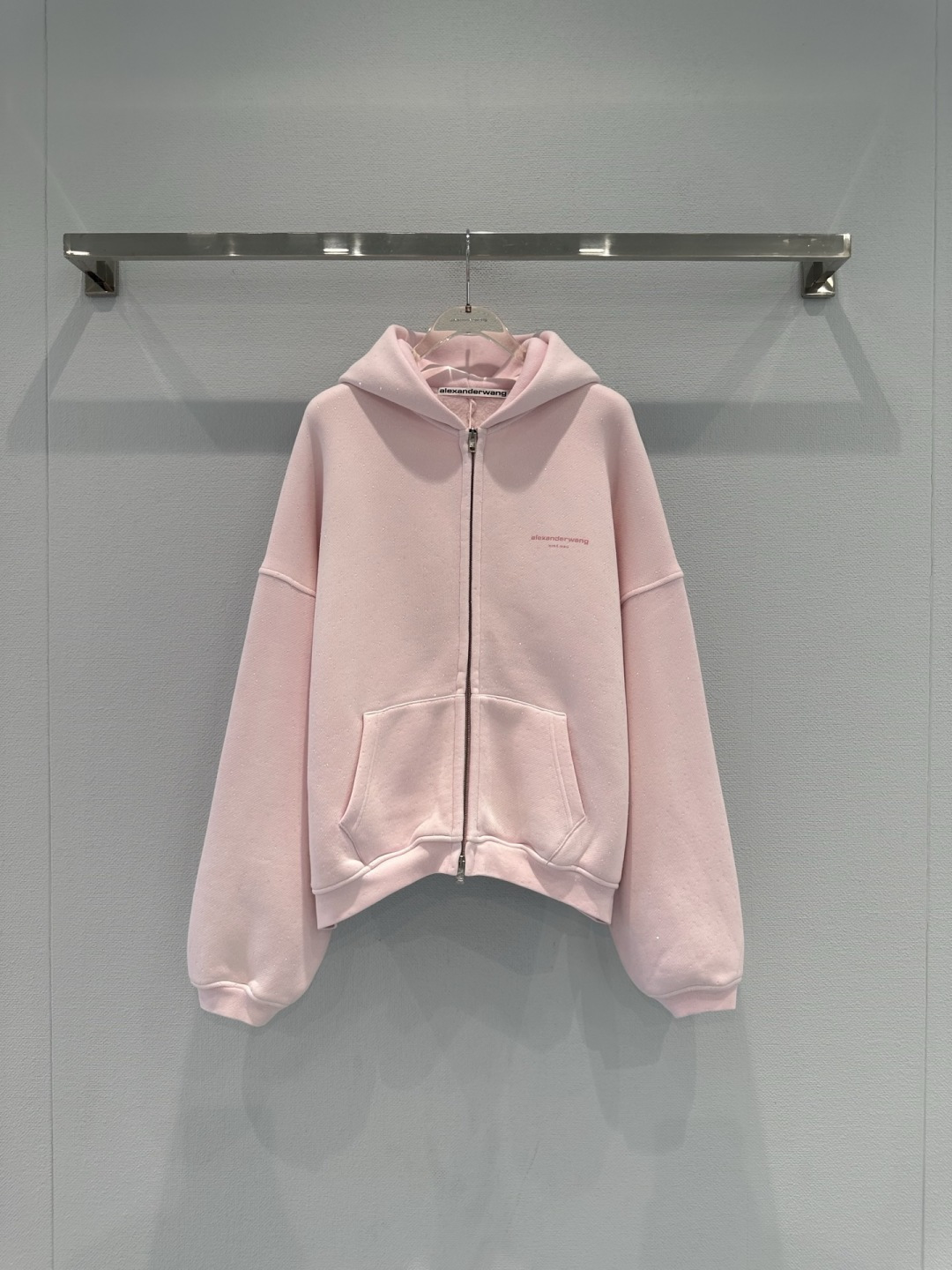 Bagsaaa A1exa*der Wang logo-detail zip-up hoodie pink