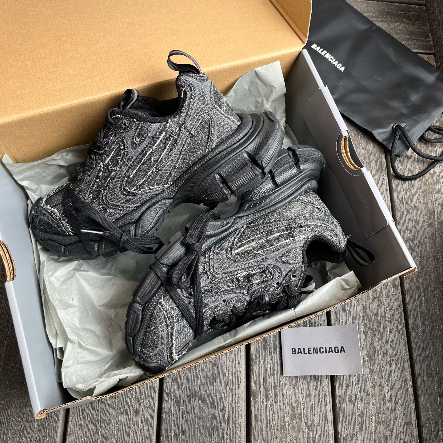 Bagsaaa 3XL Ba1en*iaga Sneaker in black denim