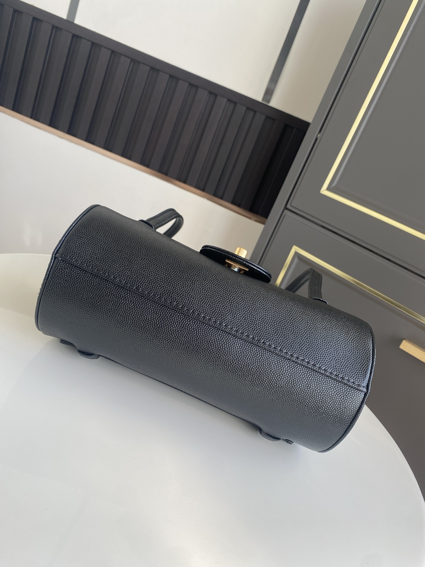 Bagsaaa New Collection 2026 Ch**el Small Bowling Bag AS6143 Black - 20.5cm