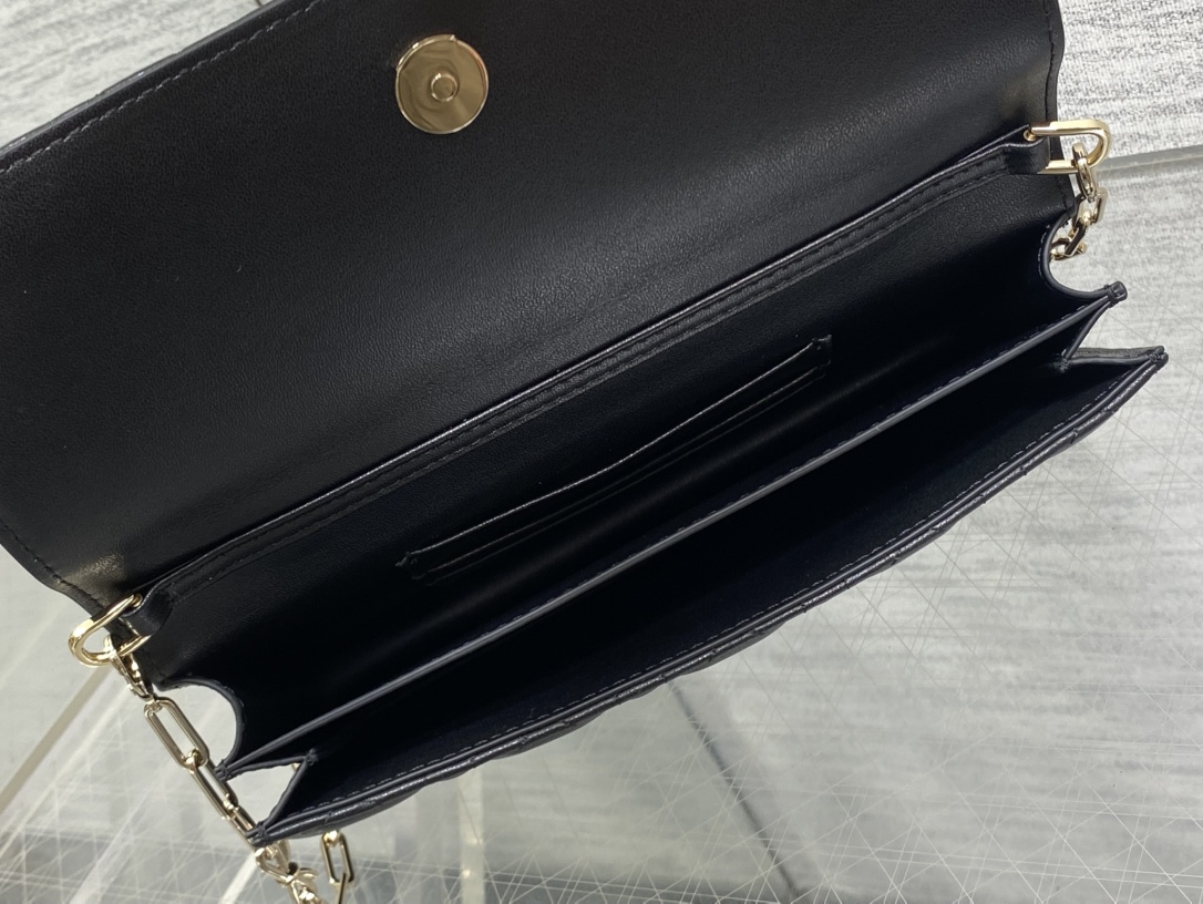 Bagsaaa My D10r Mini Bag Black Cannage Lambskin - 21cm