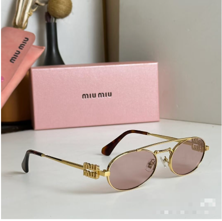Bagsaaa Miu Miu MU 54ZS oval sunglasses pink tinted lenses