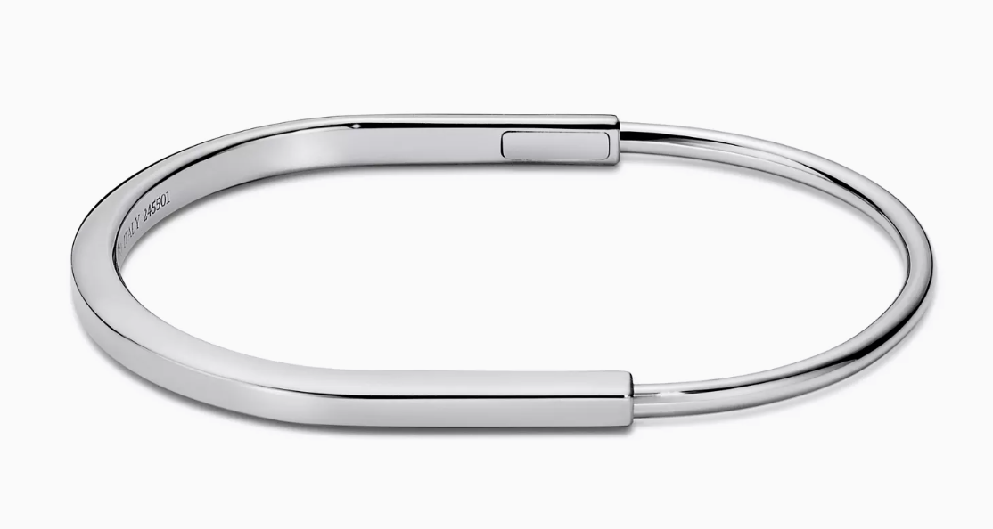 Bagsaaa T*f*ny Lock Narrow Bangle in silver