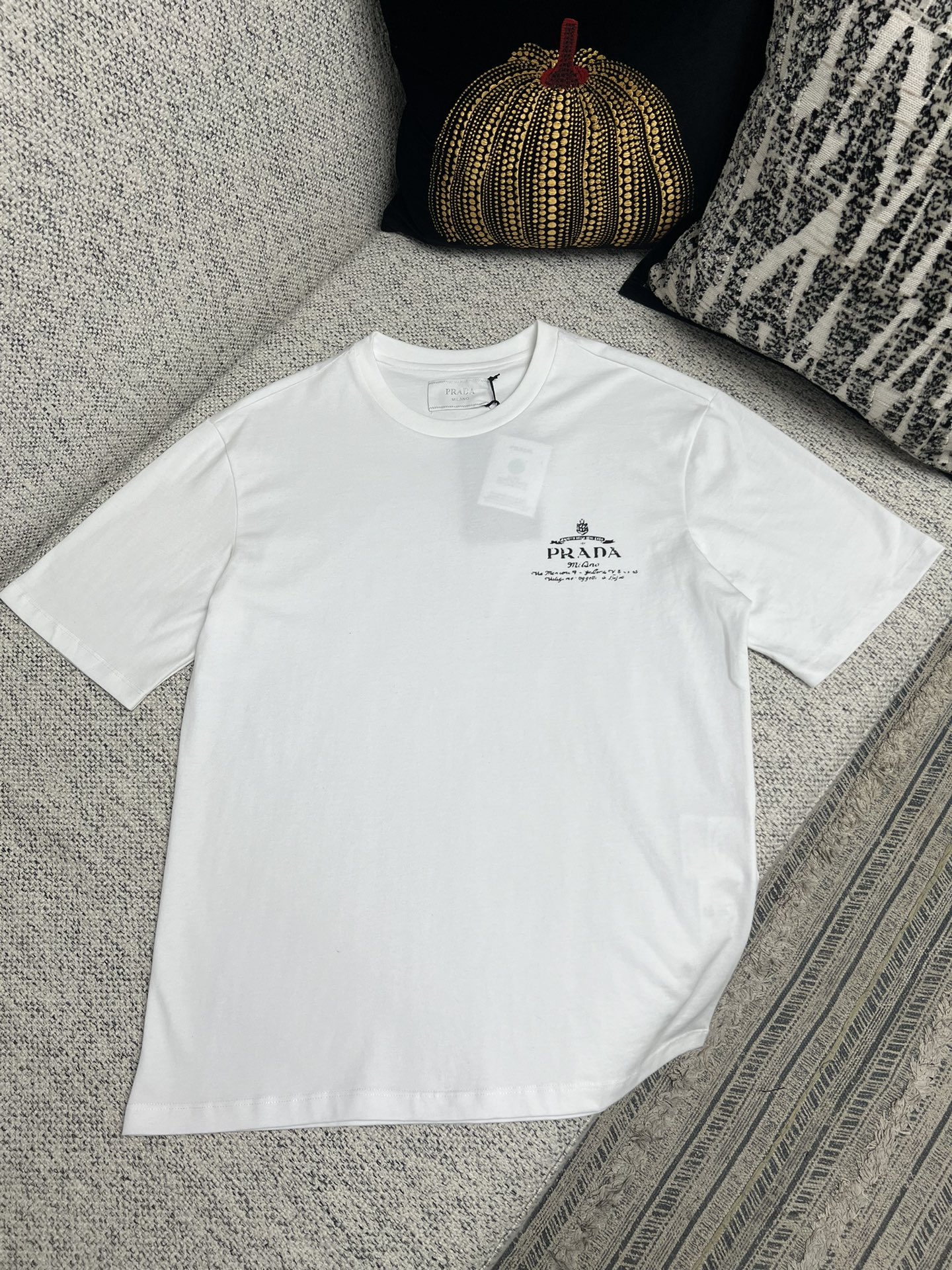 Bagsaaa Pra*a Logo Oversized Cotton Jersey T-shirt white
