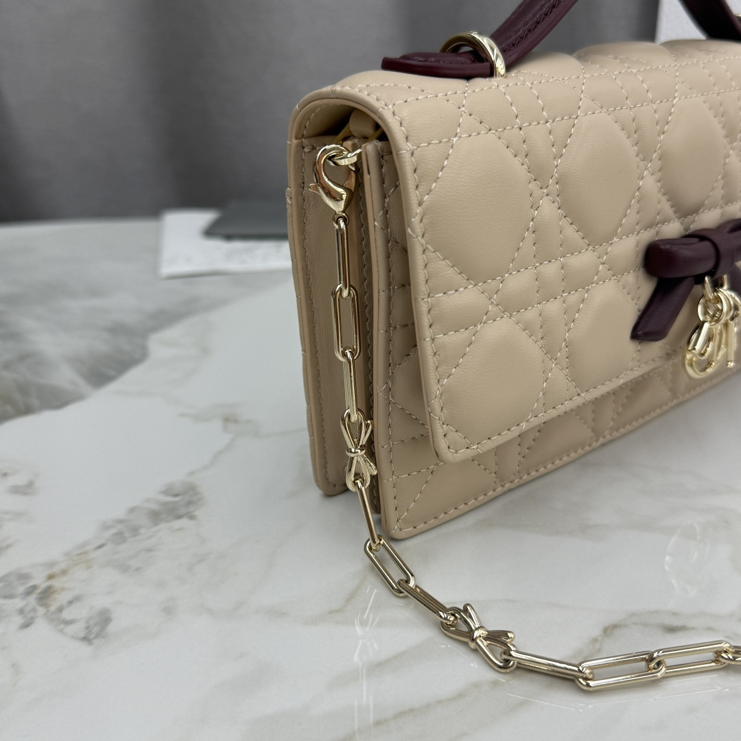 Bagsaaa D10r Or My D10r Mini Bag Two-Tone Trench and Hermitage Red Cannage Lambskin - 21cm
