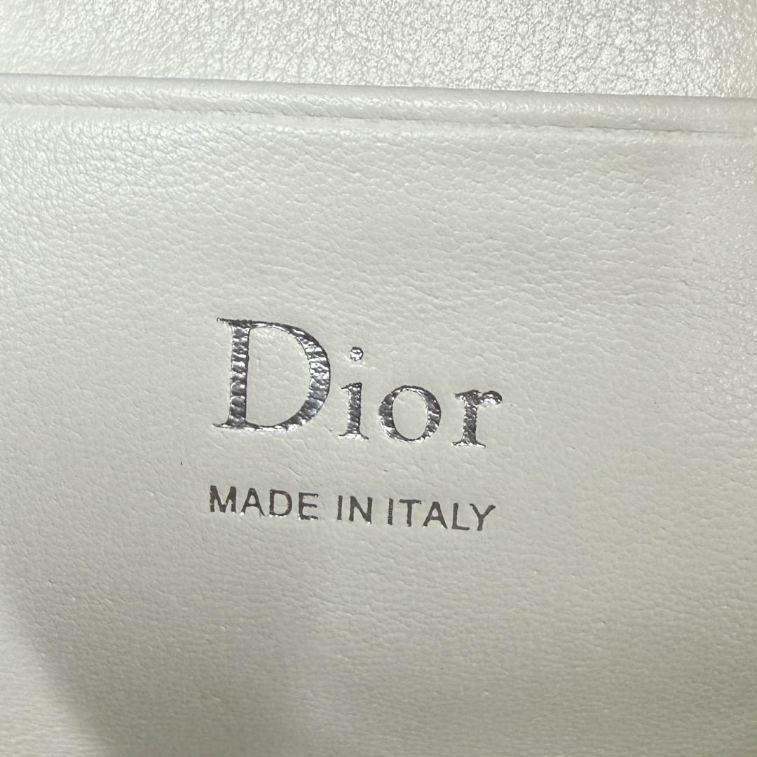 Bagsaaa D10r Bow Pouch White S*pple Lambskin - 20cm
