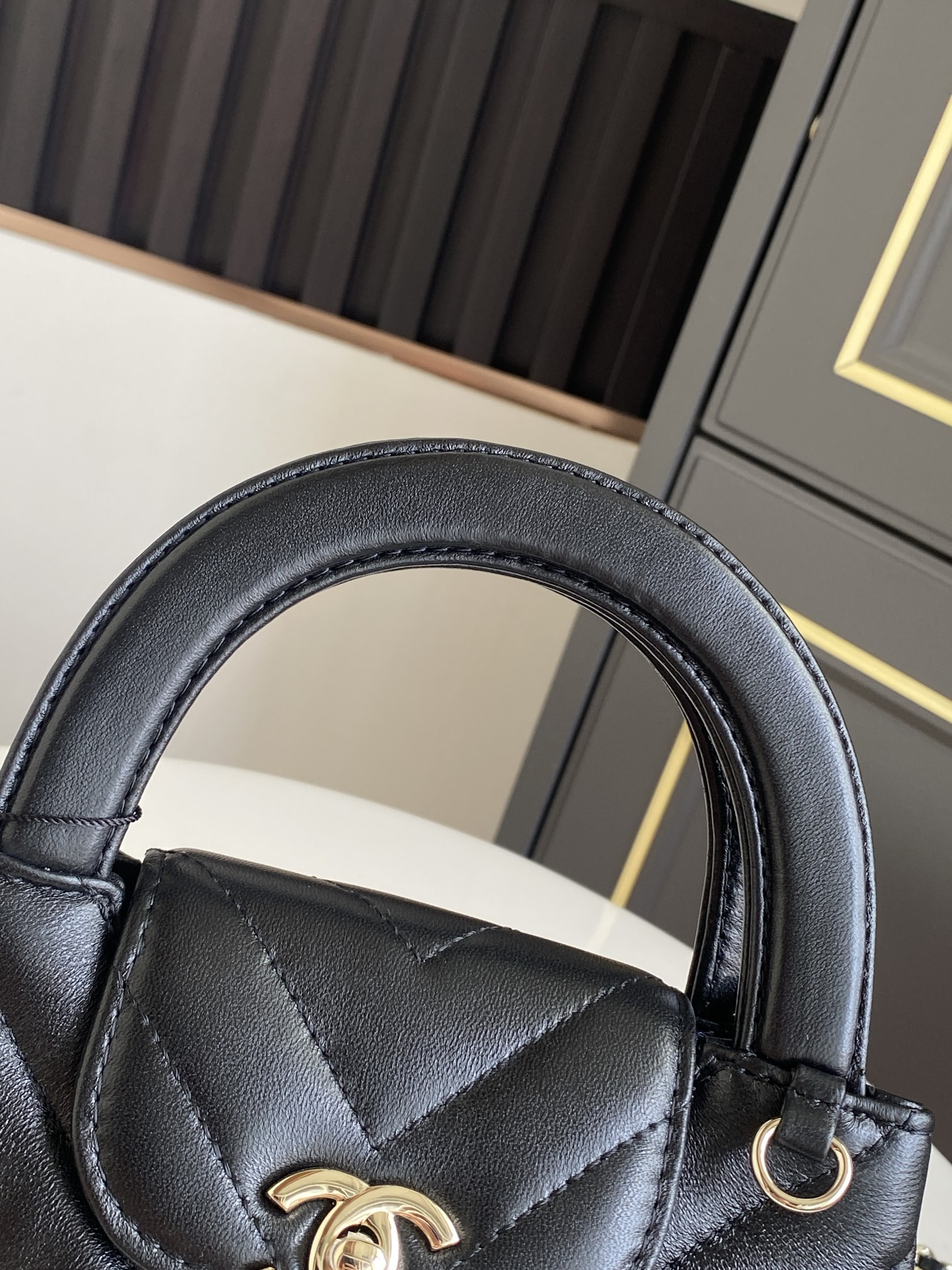 Bagsaaa Ch**el Spring Summer 2026 Mini Shopping Bag AS4416 Black - 19cm
