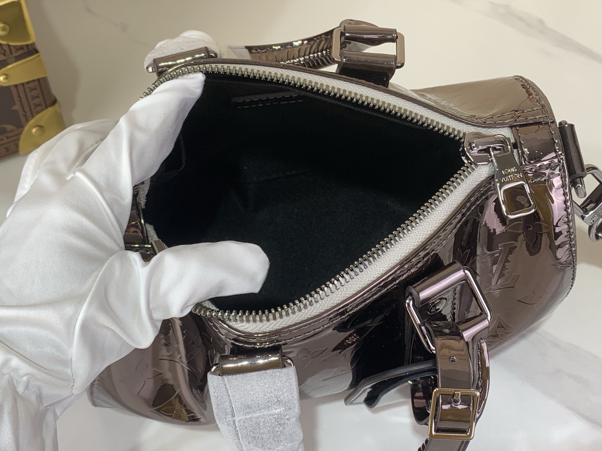Bagsaaa LV M26903 Keepall Bandoulière 25 Gunmetal - 25cm
