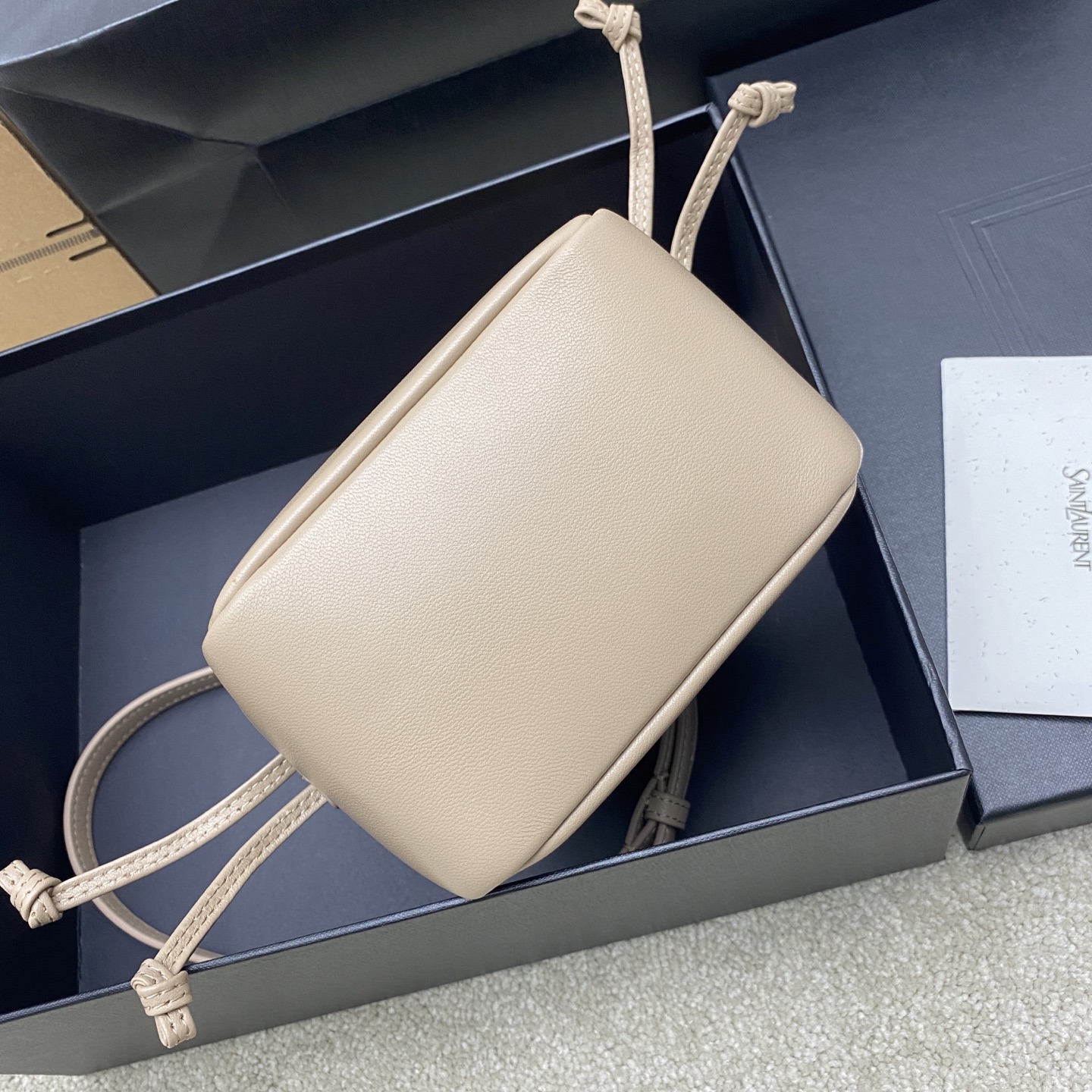 Bagsaaa Y51 JAMIE mini shoulder pouch in lambskin 859174 beige - 15.5cm