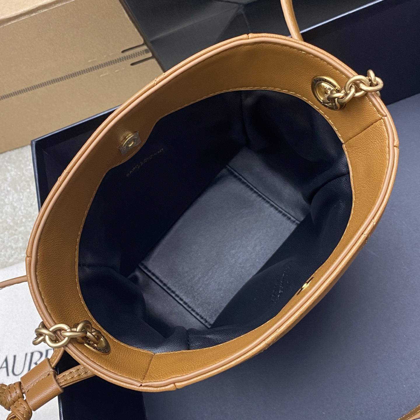 Bagsaaa Y51 JAMIE mini shoulder pouch in lambskin 859174 brown - 15.5cm