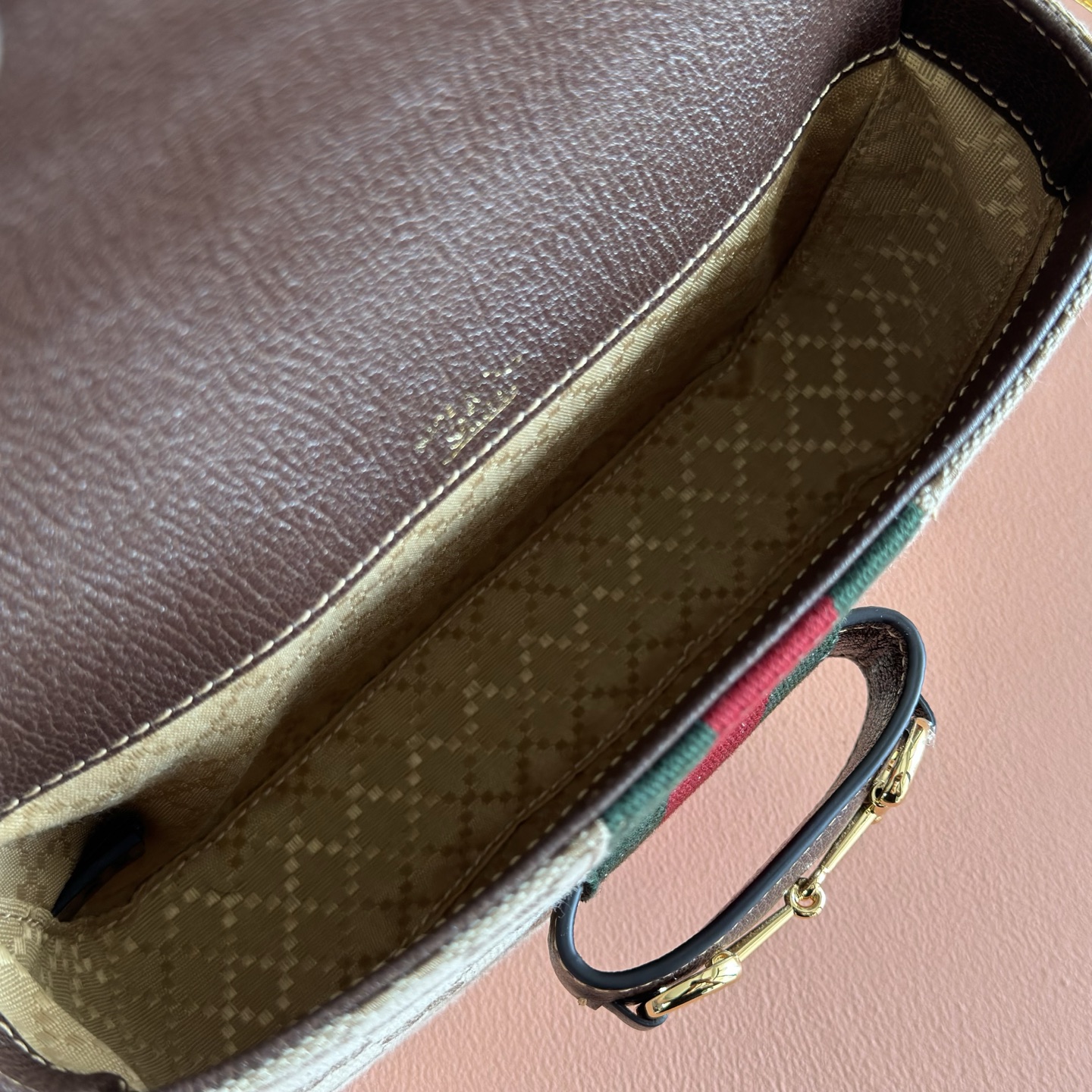 Bagsaaa Gvc*1 Horsebit 1955 small shoulder bag 866762 beige - 21cm