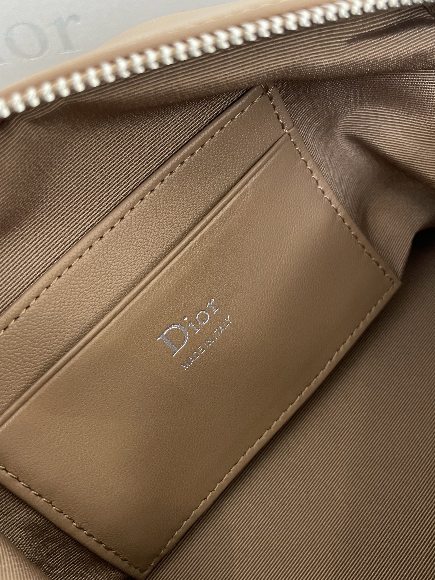 Bagsaaa D10r Bow Pouch Camel S*pple Lambskin - 20cm