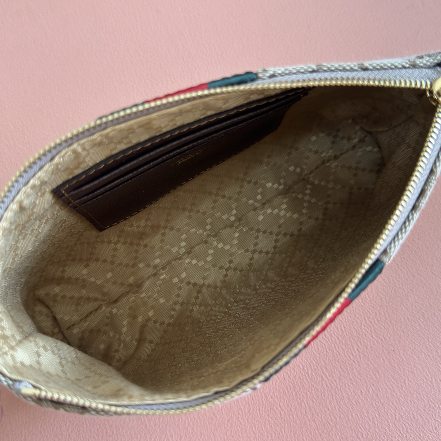 Bagsaaa Gvc*1 Horsebit Web small shoulder bag 867130 beige - 20cm